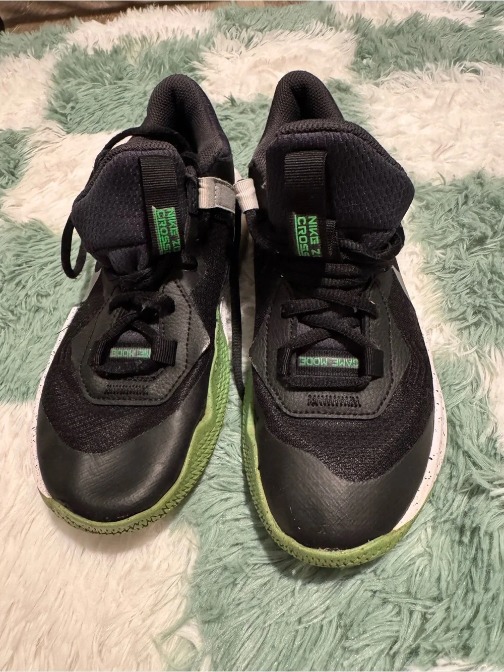 Nike Kids' Black, White and Green High-Top Sneakers